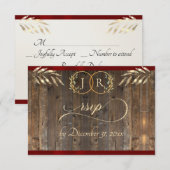 Monogram & Lint - Rood RSVP Kaartje (Voorkant / Achterkant)
