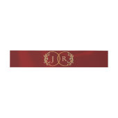 Monogram & Lint - Rood Uitnodigingen Wikkel (Vlak)