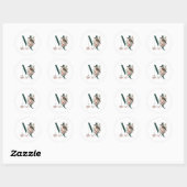 Monogram Little Bird Aangepaste Gepersonaliseerde  Ronde Sticker (Vel)