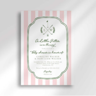 Monogram Little Putter op Weg Golf Baby Shower Kaart