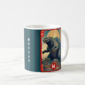Monogram Lizard Monster Retro Bold Cool Koffiemok (Voorkant rechts)
