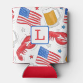 Monogram Lobster Beer Flag Star Blikjeskoeler (Achterkant)