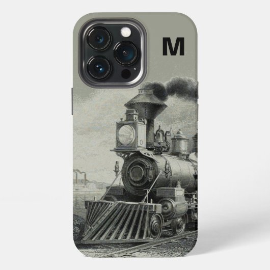 Monogram Locomotief Trein Telefoon Case iPhone Hoesje (Achterkant)