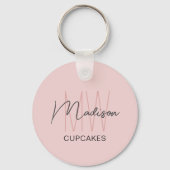 Monogram Logo Bakkerij Bedrijf Sleutelhanger (Achterkant)
