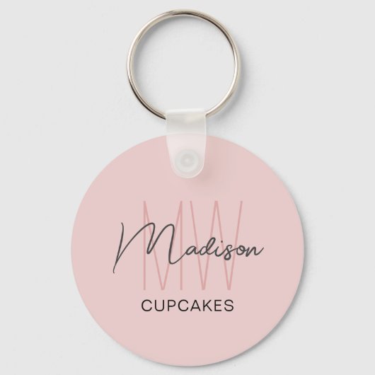 Monogram Logo Bakkerij Business Sleutelhanger (Achterkant)
