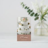 Monogram Logo Bakkerij Cake Bruin Visitekaartje (Staand voorkant)