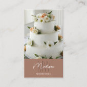 Monogram Logo Bakkerij Cake Bruin Visitekaartje (Voorkant)