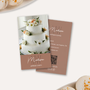 Monogram Logo Bakkerij Cake Bruin Visitekaartje