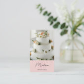 Monogram Logo Bakkerij Cake Roze Visitekaartje (Staand voorkant)