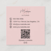 Monogram Logo Bakkerij Foto QR Pink Business Vierkante Visitekaartje (Achterkant)