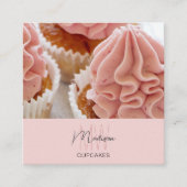 Monogram Logo Bakkerij Foto QR Pink Business Vierkante Visitekaartje (Voorkant)