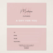 Monogram Logo Bakkerij Zakelijk Cadeaubon Visitekaartje (Voorkant /achterkant)