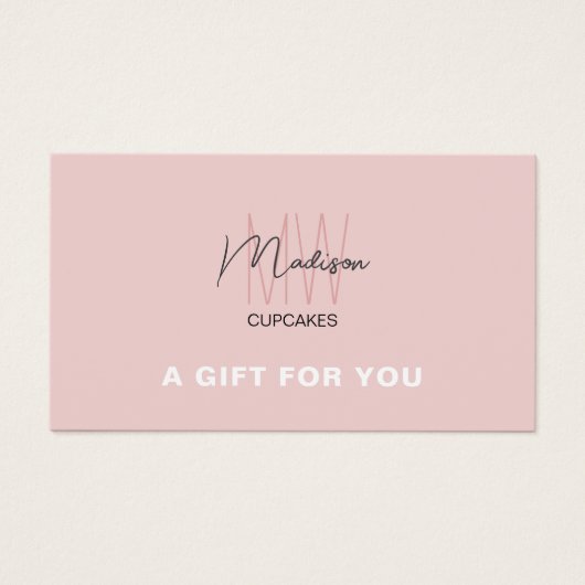 Monogram Logo Bakkerij Zakelijk Cadeaubon Visitekaartje (Voorkant)