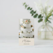 Monogram Logo Bakkerijtaart Beige Visitekaartje (Staand voorkant)