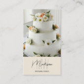 Monogram Logo Bakkerijtaart Beige Visitekaartje (Voorkant)