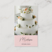 Monogram Logo Bakkerijtaart Roze Visitekaartje (Voorkant)