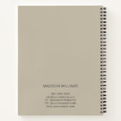 Monogram Logo Beige Modern Minimalist Notitieboek (Achterkant)
