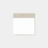 Monogram Logo Beige Modern Minimalist Post-it® Notes (Voorkant)