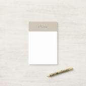 Monogram Logo Beige Modern Minimalist Post-it® Notes (Op bureau)
