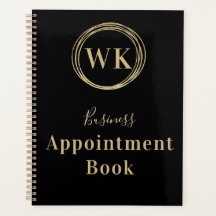 Monogram Logo Black Gold Business Appointing Book