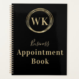 Monogram Logo Black Gold Business Appointing Book Planner