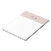 Monogram Logo Blozende Roze Modern Minimalistisch Notitieblok (Linkerzijde)
