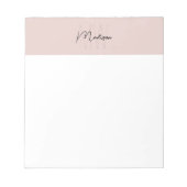 Monogram Logo Blozende Roze Modern Minimalistisch Notitieblok (Voorkant)
