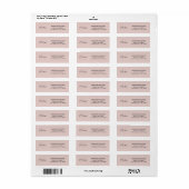 Monogram Logo Blush Pink Modern Retouradres Etiket (Full Sheet)