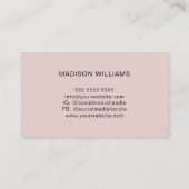 Monogram Logo Blush Roze Modern Minimalistisch Visitekaartje (Achterkant)