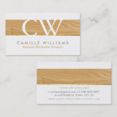 MONOGRAM LOGO cool rustiek houtnerf look grijs Visitekaartje (Voorkant / Achterkant)