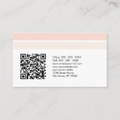 Monogram Logo Coral Pastel Professional QR-code Visitekaartje (Achterkant)