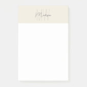 Monogram Logo Cream Modern Minimalist Post-it® Notes (Voorkant)