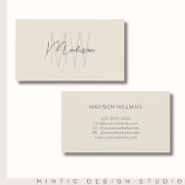 Monogram Logo Cream Modern Minimalist Visitekaartje