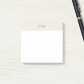 Monogram Logo Crème Modern Minimalistisch Post-it® Notes