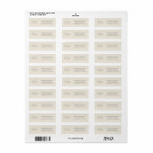 Monogram Logo Crème Modern Retouradres Etiket (Full Sheet)