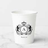 Monogram, logo, embleem en leeuwen Papierbekertje Papieren Bekers (Achterkant)