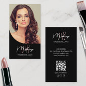 Monogram Logo Foto Make-up Artiest Zwart Visitekaartje