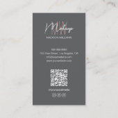 Monogram Logo Fotomake-up Artiest Grijs Visitekaartje (Achterkant)