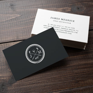  monogram Logo   Golf Pro of Instructor Visitekaartje