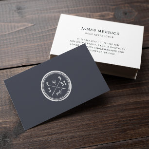 monogram Logo Golf Pro of Instructor Visitekaartje