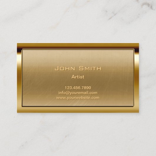 Monogram Logo Goud Lijst Modern Brons Visitekaartje (Achterkant)