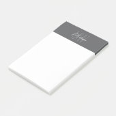 Monogram Logo Grijs Modern Minimalistisch Post-it® Notes (Schuin)