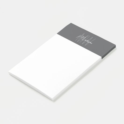 Monogram Logo Grijs Modern Minimalistisch Post-it® Notes (Schuin)