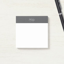 Monogram Logo Grijs Modern Minimalistisch Post-it® Notes
