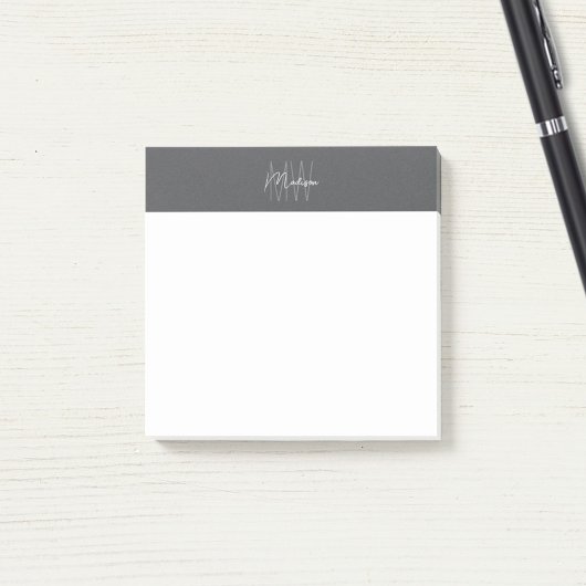 Monogram Logo Grijs Modern Minimalistisch Post-it® Notes
