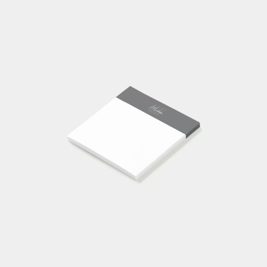 Monogram Logo Grijs Modern Minimalistisch Post-it® Notes (Schuin)