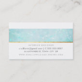 MONOGRAM LOGO grillige etherische bokeh aqua blauw Visitekaartje (Achterkant)