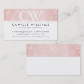 MONOGRAM LOGO grillige etherische bokeh koraal roz Visitekaartje (Voorkant / Achterkant)