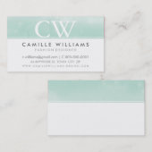 MONOGRAM LOGO grillige ombre waterverf munt Visitekaartje (Voorkant / Achterkant)