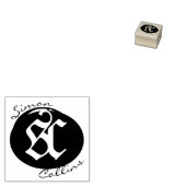 Monogram Logo Handtekening Cirkel tekstscript Rubberstempel (Gestempeld)